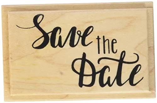 Knorr Prandell 211800353 Stempel aus Holz „Allgemein“ Motivgröße 6, 2 x 3, 9 cm, Motiv: Save The Date