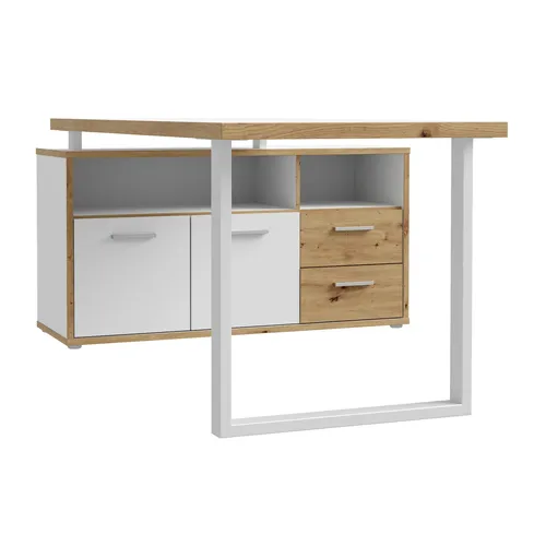 FORTE Schreibtisch Keflav, Breite 124,2 cm in Weiß von Roller