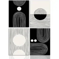 Dazzlewall Abstrakte Wandbilder 30x40 cm 4er Set - Stilvolle Wanddekoration: Dieses 4er Set abstrakter Bilder verleiht jedem Raum eine elegante Note. Hochwertiger Druck, langlebig und pflegeleicht – ideal für Wohnzimmer, Schlafzimmer oder Büro.