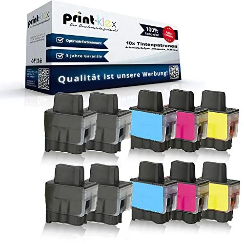 10x Print-Klex Tintenpatronen kompatibel für Brother LC900 DCP 315CN DCP 340CW DCP 340DCW MFC 210 MFC 210C MFC 210CN MFC 215C - Sparpack - Color Office Serie LC 900 K LC 900 C LC 900 M LC 900 Y