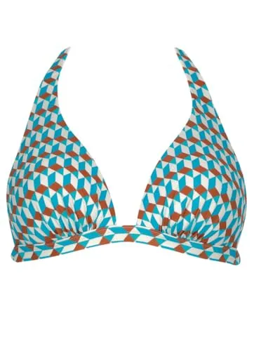 Sunflair Mix&Match Bikinioberteil Triangel mit eingearbeiteten Softschalen mit Muster blau Neckholder