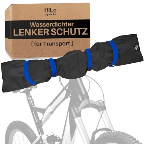 HiLo sports Lenkerschutzhülle E-Bike wasserdicht - [Für alle Fahrradlenker] - Passt auch für große Lenker mit Hörnchen - Reißfester Fahrrad Transportschutz - Fahrradschutz Heckträger (Blau)