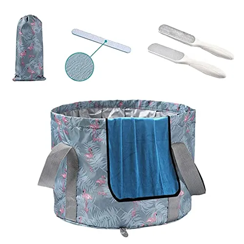 xocome Faltbarer Fußbad-Eimer, tragbares Reisefußbad, 26 Liter tragbare Fußwanne, Fuß-Spa, Pediküre-Set, Outdoor-Camping (36 cm x 27 cm)