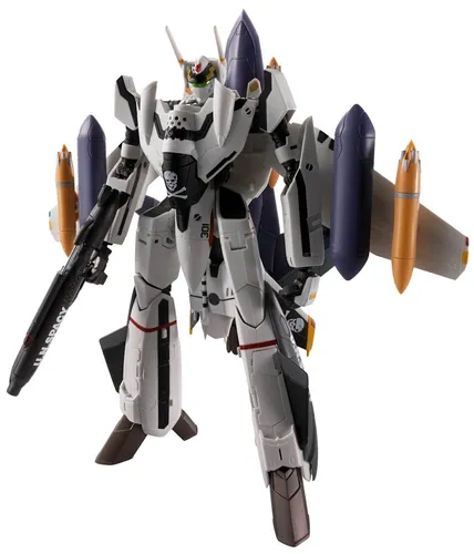 Macross VF-0S Roy Focker QF-2200D-B Ghost Actionfigur Hi-Metal R Bandai Neu i...