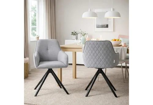 HAGO Esszimmerstuhl 360° Drehstuhl Armlehne Wohnzimmerstuhl Sessel Designerstuhl Polster