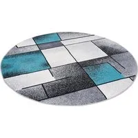 Pergamon Designer Teppich Modern in Grau und Türkis - Teppich für Wohnzimmer, Schlafzimmer und Esszimmer, pflegeleicht und schadstoffgeprüft nach Öko-Tex Standard 100, ideal für Fußbodenheizung.