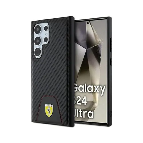 CG MOBILE Ferrari FEHCS24LN3PUK Hülle für S24 Ultra S928 - Standard Handyhüllen mit hochwertigem Carbon-Design und genähtem Boden für optimalen Schutz und stilvolle Eleganz.