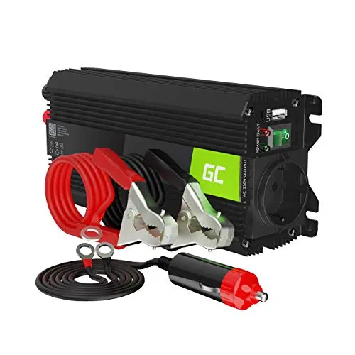 Green Cell PRO 500W/1000W Wechselrichter - Wechselrichter für Fahrzeuge mit 500W Dauerleistung und 1000W Spitzenleistung. Ideal für den Betrieb von 230V-Geräten über 12V Batterien, inklusive USB-Anschluss für mobiles Laden.