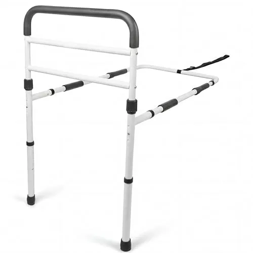 PEPE Mobility Aufstehhilfe Bett Senioren, Rausfallschutz Bett Erwachsene, Bettgitter für Senioren verstellbar, Bettgriff Hilfe zum Aufstehen, Bettschutzgitter Weiß