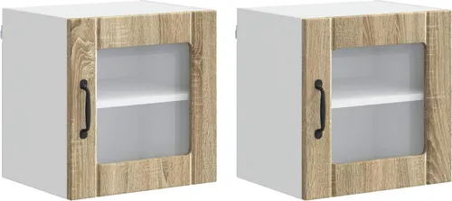 vidaXL Küchenschrank 2 pcs Sonoma-Eiche - Küchenunterschränke aus hochwertigem Holzwerkstoff mit 4 Regalen für optimalen Stauraum und minimalistisches Design, ideal für moderne Küchen.