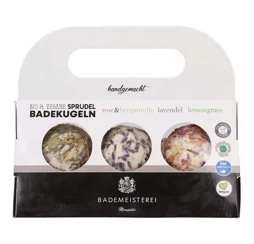 Ecoworld Feste Duschseife Badekugel-Set - 3 Sorten 3x50g