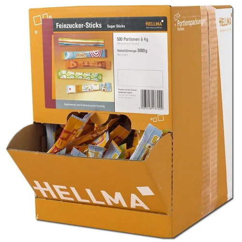  Hellma Feinzucker Sticks im Dispenser, 500 Stück 4,83€/1kg von Hellma
