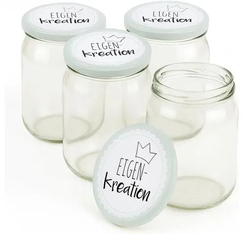 Blumixx Einmachglas mit Schraubdeckel für Erntezeit, Konservierung & schöne Aufbewahrung, (32-tlg)