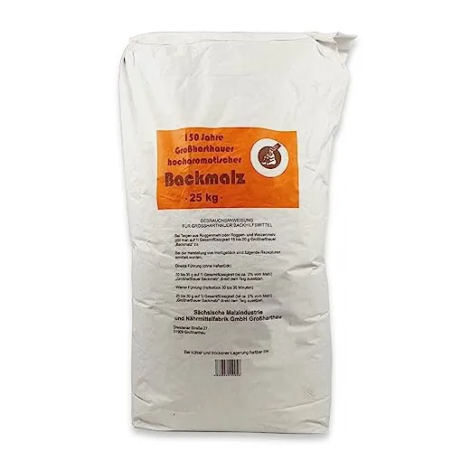 Gerstenmalzmehl 25kg Backmalz regional und naturbelassen Premium Malzmehl Hell enzymaktiv für knusprige Backergebnisse