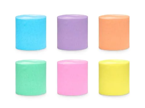 Set 6 Kreppbänder Kreppband Papier Rolle 10 Meter Breite 5cm Krepppapier Deko Party Hochzeit Feier Geburtstag DIY Luftschlangen Crepe Streamer Pastell-Regenbogen