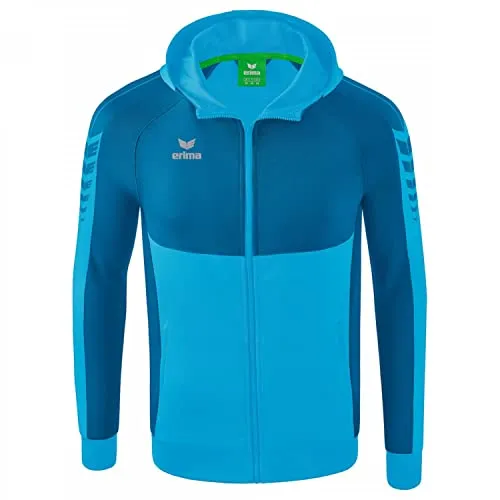 Erima Trainingsanzug Six Wings Trainingsjacke mit Kapuze - Trainingsanzüge: Funktionelle Kapuzenjacke mit weichem Materialmix für höchsten Tragekomfort und stylisches ERIMA Schwingen-Design.