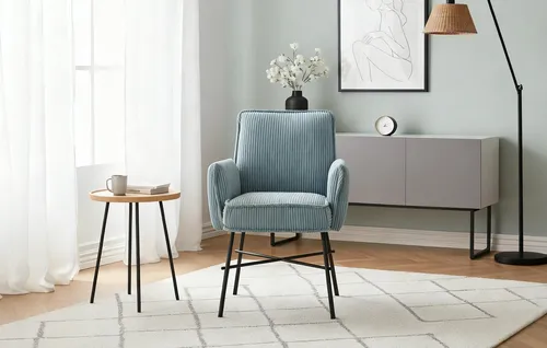 B&D home Polsterstuhl JÜRGEN (1 St), gepolstert, Federkernbox, Armlehnen, stabiles schlankes Gestell