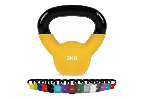 MSports® Kettlebell Kettlebell Professional Neopren 2 – 30 kg inkl. Übungsposter
