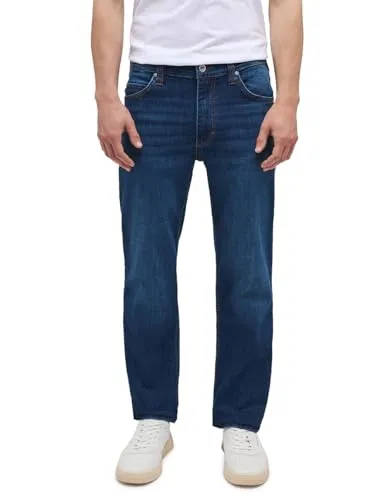 MUSTANG Herren Jeans Hose Style Tramper Straight – Bequeme Straight Fit Jeans - Jeans in Straight Fit mit mittelhohem Bund, leicht elastischer Baumwolle und stylischem 5-Pocket-Design. Ideal für den Alltag mit Used-Waschung und angedeuteten Tragefalten.