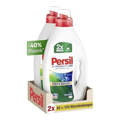 Persil Ultra Konzentrat Universal Waschmittel - Hochkonzentriertes Waschmittel für 124 Waschladungen, mit Tiefenrein-Plus Technologie für strahlende Reinheit und langanhaltende Frische.