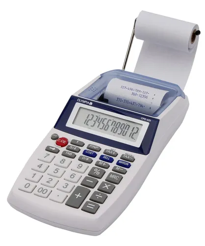 OLYMPIA CPD 425 - Druckfähiger Tischrechner in lichtgrau, mit Speicherfunktion und automatischer Stromabschaltung für effizientes Arbeiten
