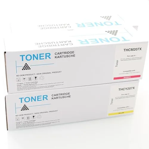 ABC Kompatibles Set 4X Toner für HP 207X - Schwarz, Cyan, Magenta, Gelb - Hochwertiges 4er Set kompatibler Toner für HP 207X, ideal für brillante Ausdrucke. Perfekt geeignet für HP Color LaserJet Pro Modelle, sorgt für zuverlässige Leistung und klare Ergebnisse in jedem Druckauftrag.