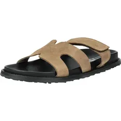 STEVE MADDEN Pantoletten aus Leder in Beige/Schwarz – Größe 45 EU - Stylische Pantoletten für entspannte Tage. Aus hochwertigem Leder gefertigt, bieten sie Komfort und einen lässigen Look. Ideal für die Freizeit und leicht kombinierbar.
