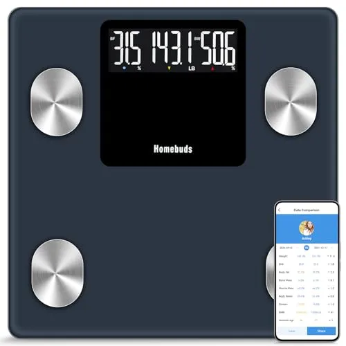 Homebuds Smarte Personenwaage 250kg mit App-Synchronisierung