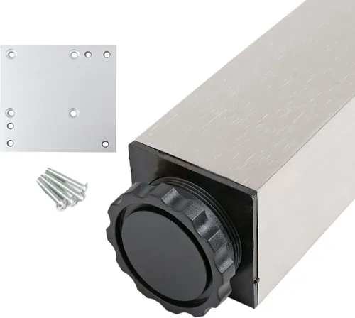 Ms Beschläge - Möbelfuss Eckig 60 X 60mm Edelstahl Optik Höhe 710mm Tischbein Aus Aluminium