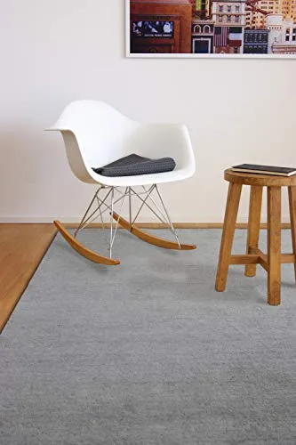 floor factory Gabbeh Teppich Karma grau 140x200 cm - handgefertigt aus 100% Schurwolle - Teppich aus 100% Schurwolle, handgefertigt mit ca. 15mm Florhöhe für kuschelige Gemütlichkeit und ideale Wärmeisolation. Perfekt für ein angenehmes Raumklima!