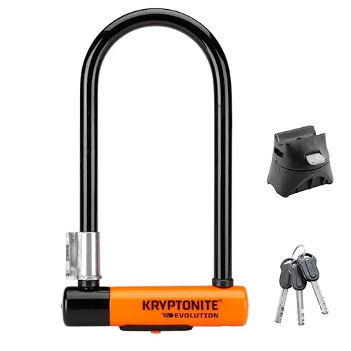 Kryptonite Evolution Standard Bügelschloss - Fahrradschlösser mit Sicherheitsgrad 8/10, 14 mm MAX-Performance-Stahlbügel für maximalen Schutz gegen Diebstahl, inklusive Transporthalterung und 3 Schlüsseln.
