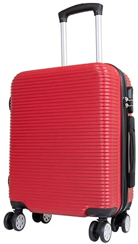Monopol Handgepäck Leicht Hartschale Malaga 54 cm 37 Liter 4 Räder Zahlenschloss Rot