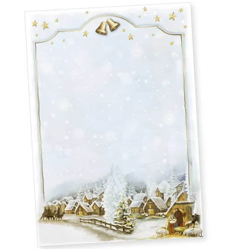 Blatt Weihnachtsbriefpapier A4 christlich Briefpapier Weihnachtspapier 50
