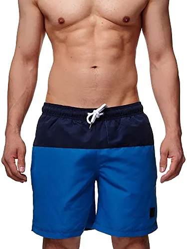 Indicode Herren Pruitt Badehose mit 3 Taschen und Tunnelzug | Badeshorts für Männer Sapphire, L