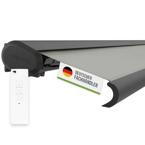 empasa elektrische Vollkassettenmarkise 'Profi' - Markisen: Zuverlässiger Sonnenschutz auf Knopfdruck mit kompletter Vormontage und langlebiger Aluminiumkassette für maximale Stabilität und Wetterbeständigkeit.