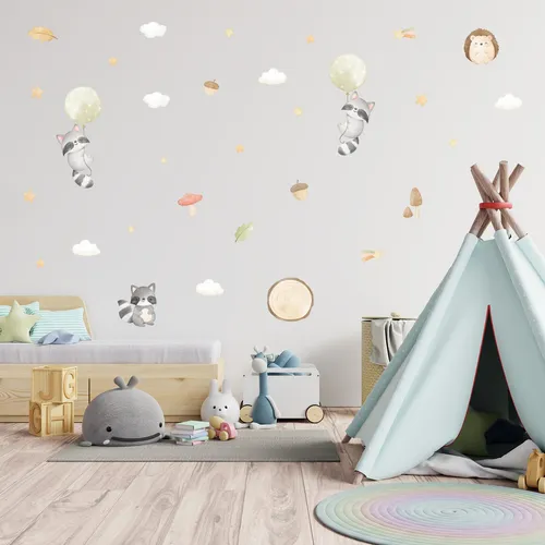 Bär Wandtattoo Sticker Folie Aufkleber Kinder Junge Wohnzimmer DINA4 Y037-17