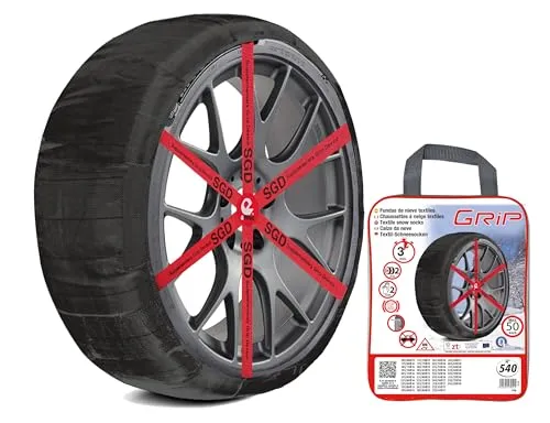 RD9 Grip Textilschneeketten Größe 540 - Ultraleichte Textilschneeketten mit einfacher Montage. Kompatibel mit ABS- und ESP-Systemen, bieten Sicherheit und Komfort ohne Reifen- oder Fahrzeugbeschädigung.
