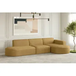 Ecksofa Designersofa PALMA in Stoff Scala Senfgelb in gelb von Fun Möbel