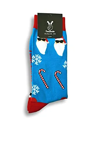 TwoSocks Weihnachtssocken Cool Santa Damen & Herren Socken Weihnachten Baumwolle Einheitsgröße
