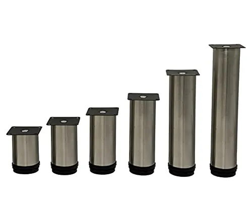 CasaXXl 4X Möbelfüße verstellbar Edelstahl gebürstet - vielseitig einsetzbare Füße für Möbel Sofa Schrank Tisch - Verschiedene Größen (120 mm)