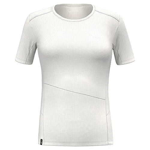 Salewa Women's Puez Sporty Dry T-Shirt - Funktionsshirt in Weiß/Grau - Leichtes, atmungsaktives Kurzarmshirt (Gr. 44) mit Stretch für optimalen Komfort beim Wandern und Trekking. Ideal für aktive Frauen! Jetzt entdecken!