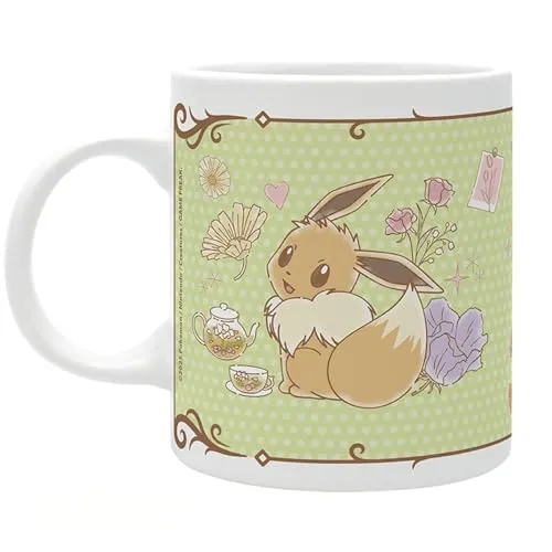 ABYSTYLE Pokémon Pikachu & Eevee Café Keramiktasse für Kaffee und Tee, 320 ml, Pokémon-Tasse, Kaffeetasse, Pokémon-Merchandise-Geschenke, 320 ml