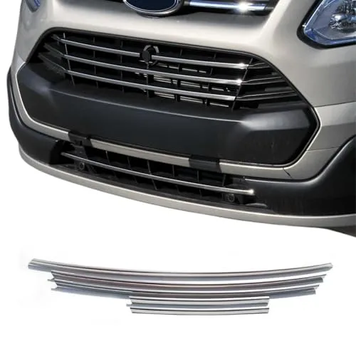 Kühlergrillleisten für Ford Transit Custom 2013-2018 Chrom 5x - Zierstreifen aus hochwertigem Chrom, verleihen Ihrem Ford Transit Custom ein elegantes Aussehen und schützen die Frontpartie.