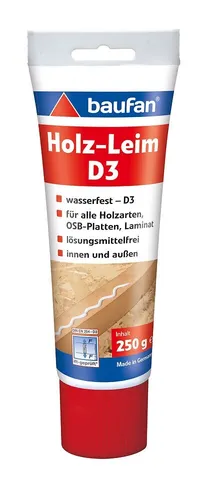 Baufan Holz-Leim D3 250g Holzleim Weißleim Kaltleim Dispersionskleber Wasserfest