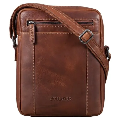 STILORD 'Fox' Herrentasche - Vintage Leder Messenger Bag für iPad - Herren-Schultertasche aus echtem Rindsleder, ideal für 10,1 bis 10,5 Zoll Tablets. Stilvolles Vintage-Design, das mit der Zeit einzigartig wird.