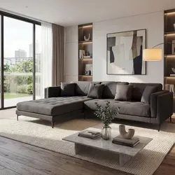 Sofa-Garnitur MCW-M27, L-Form Ecksofa 293cm - Stilvolles Ecksofa in dunkelgrau mit Massiv-Holzrahmen, ideal für Komfort und Gemütlichkeit in jedem Wohnraum.