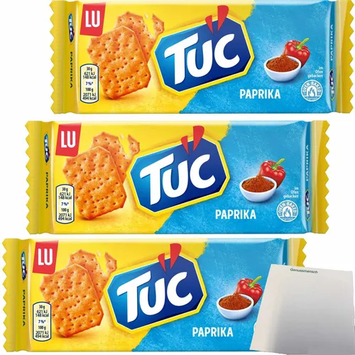 LU Tuc Cräcker Paprika mit würzigem Paprika-Geschmack 3x100g Packung usy Block