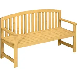 Outsunny 2-Sitzer Gartenbank aus Tannenholz, wetterfest - Bequeme 2-Sitzer Holzbank mit ergonomischer Rückenlehne und wasserabweisender Beschichtung. Ideal für Garten, Balkon oder Terrasse. Belastbar bis 240 kg, für entspannte Stunden im Freien.