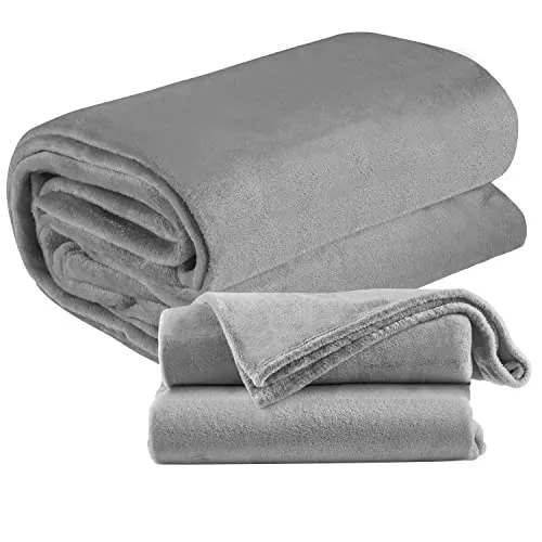 Kuscheldecke flauschig 220 x 240 cm | Fleecedecke | Tagesdecke | Sofadecke | Kuschel Decke | Warmhaltedecke | Kuscheldecke warm | Wohndecke | Überwurfdecke (220 x 240 cm Golo Grau)