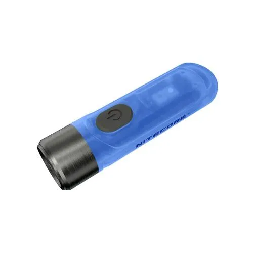 NiteCore TIKI GITD BLUE LED Taschenlampe - Taschenlampe mit phosphoreszierendem Gehäuse, 300 Lumen Helligkeit, USB-C aufladbar und vielseitigen Lichtmodi inklusive UV-LED.
